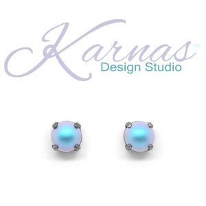 Magical Blue Pearl 8mm Studs Austrian Crystal